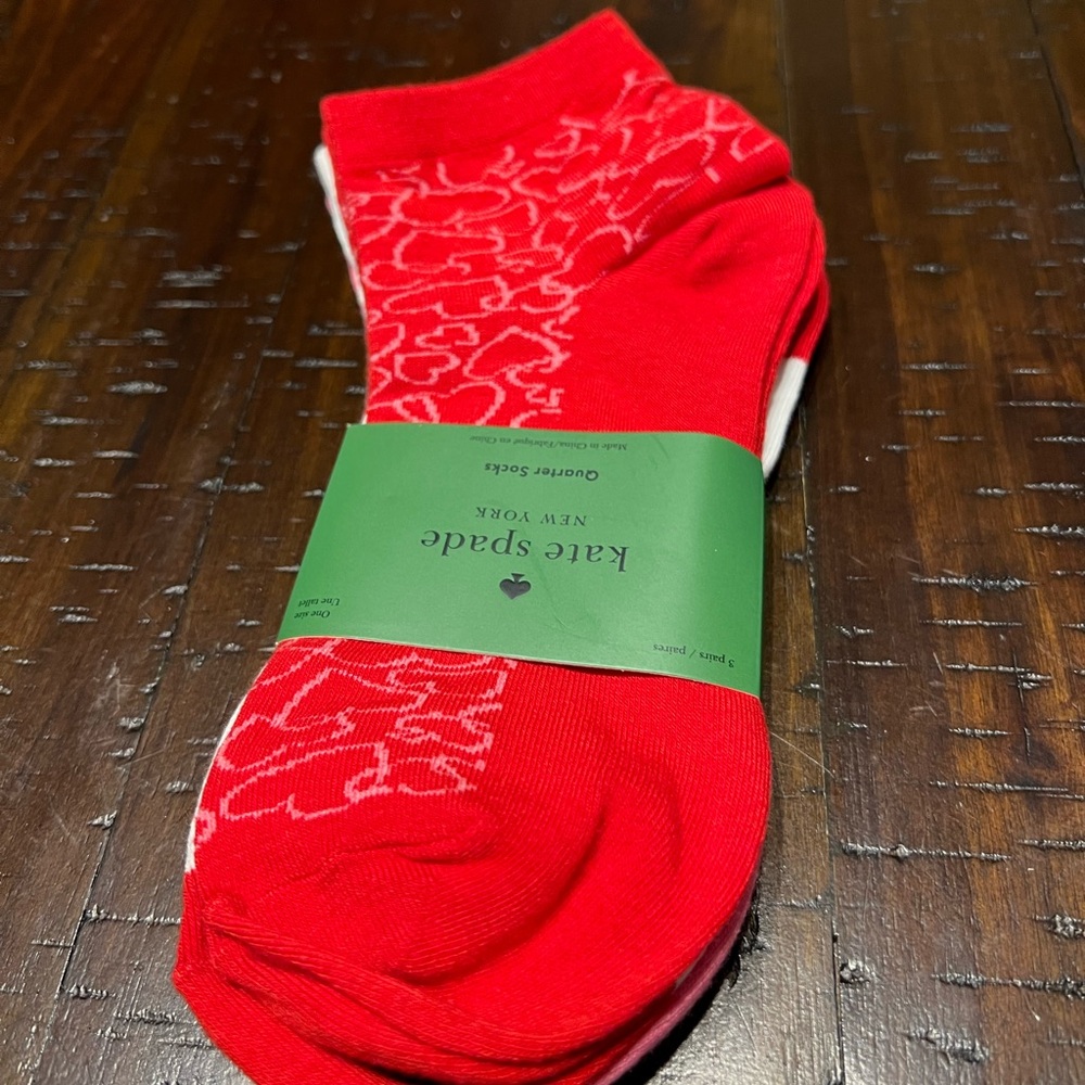Kate Spade New York Quarter Socks Heart & Spade 3 pairs